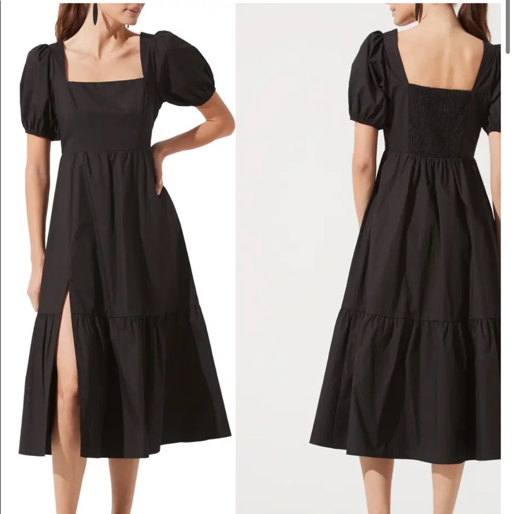 ASTR Poplin Puff Sleeve Dress
